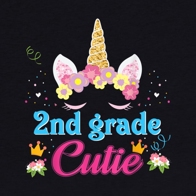 2nd Grade Cutie Magical Unicorn Girl Kid Back To School by FONSbually